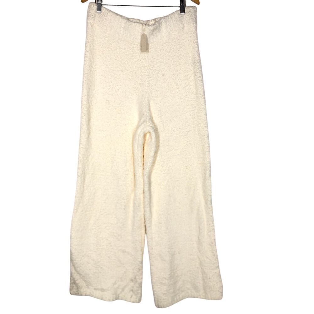 SKIMS Cozy Pants Boucle Knit Pull On High Rise Wide Leg Bone Cream NWT 2X / 3X